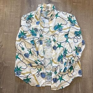 Vintage Talbots Mens Nautical Button Down Shirt. New never worn with tags